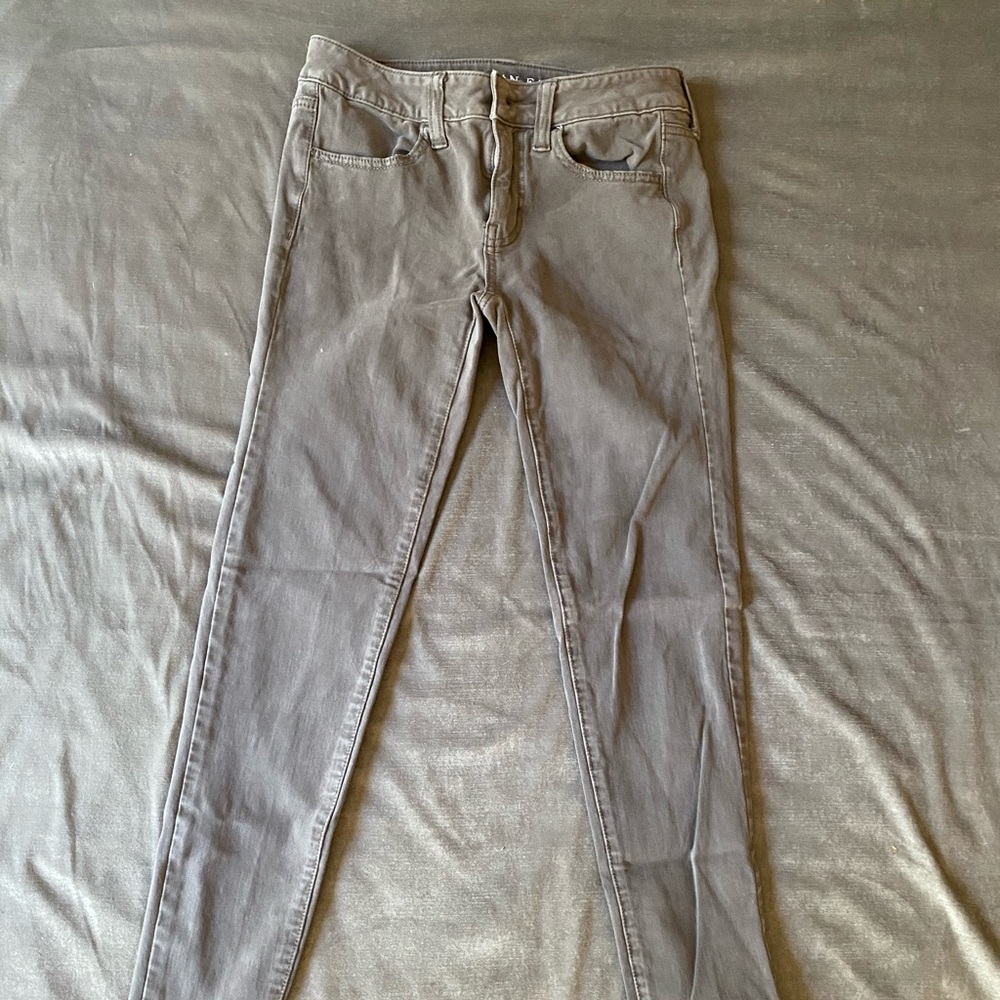 American Eagle Tan Sateen Jeggings